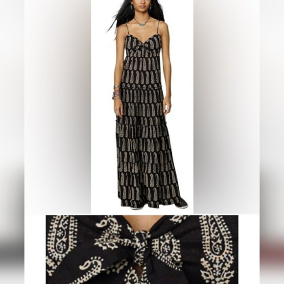Denim and Supply Ralph Lauren Paisley Printed Tiered books Maxi dress S/P - Picture 2 of 10
